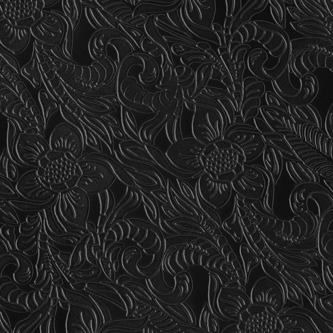 Flower Power Embossed Hand-Polished Black