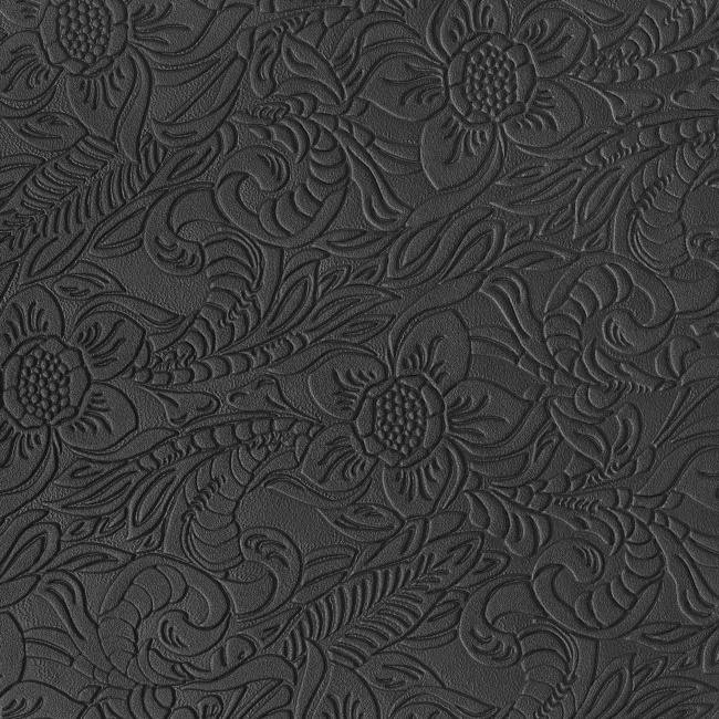Flower Power Embossed Mid Sheen Black