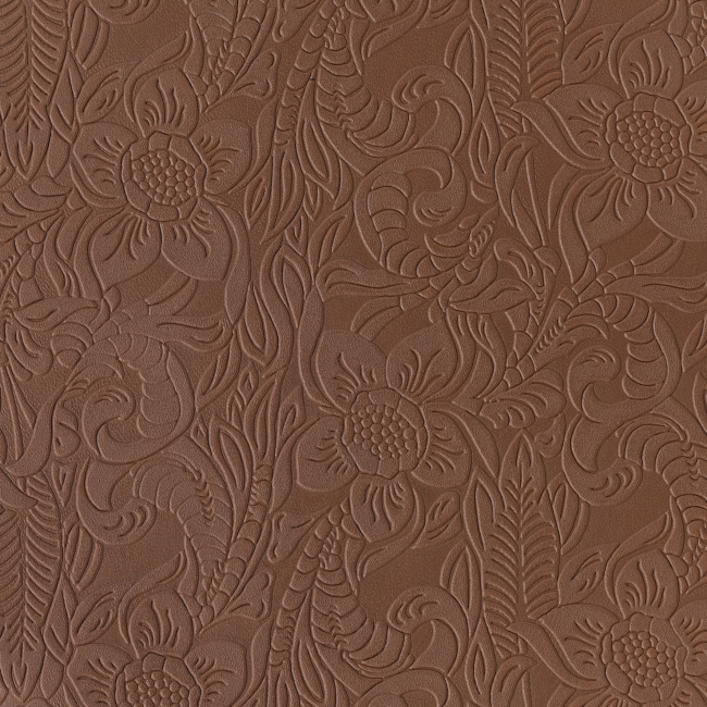 Flower Power Embossed Medium Brown