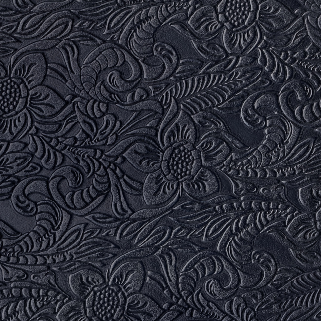 Flower Power Embossed Hand-Polished Blue