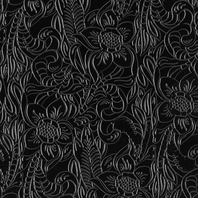 Flower Power Embossed Black Gloss